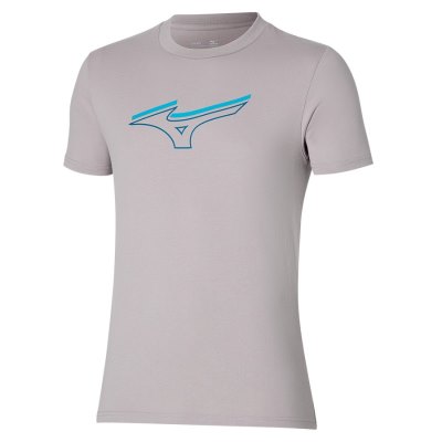 Camisa Mizuno Athletics RB Tee Hombre - Plateados - Chile M391ELZVUK